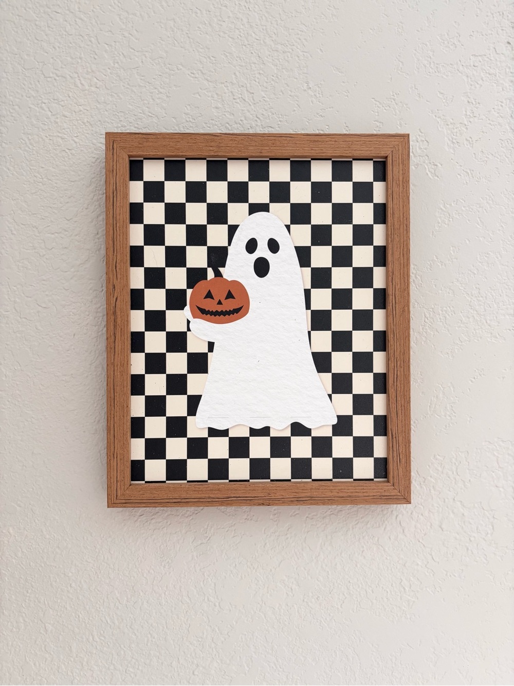 KIRKLAND’S Ghost Checkered Wall Art 9” x 11”